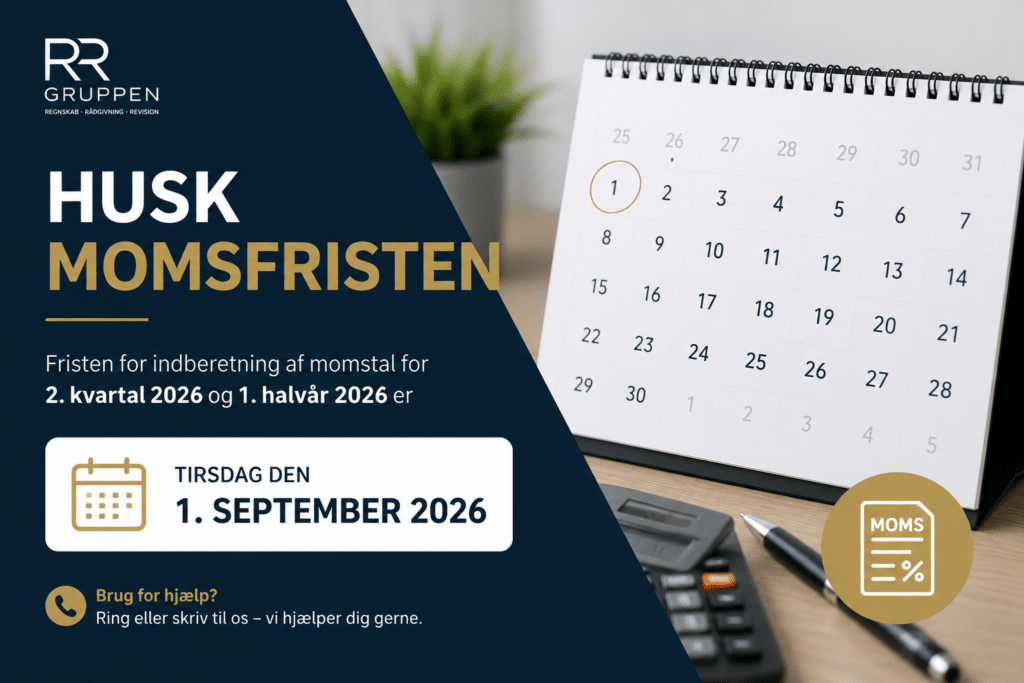 Husk momsfristen 1. september 2026